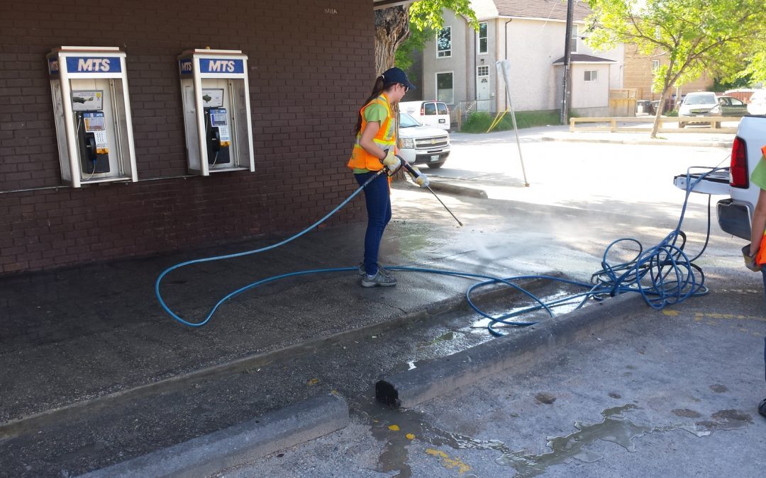 Free storefront washing