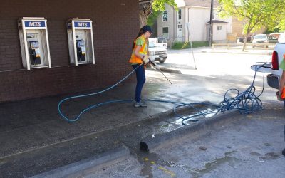 Free storefront washing